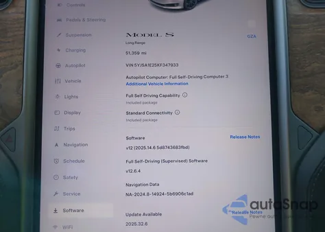 2019 Tesla Model S 100D/75D/Long Range/Standard Range from USA, damaged, VIN 5YJSA1E25KF347933